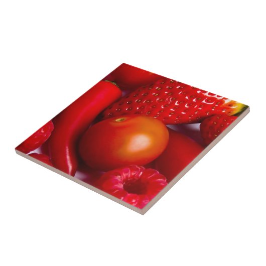 Tile van rode groenten en fruit tegeltje (Zijkant)