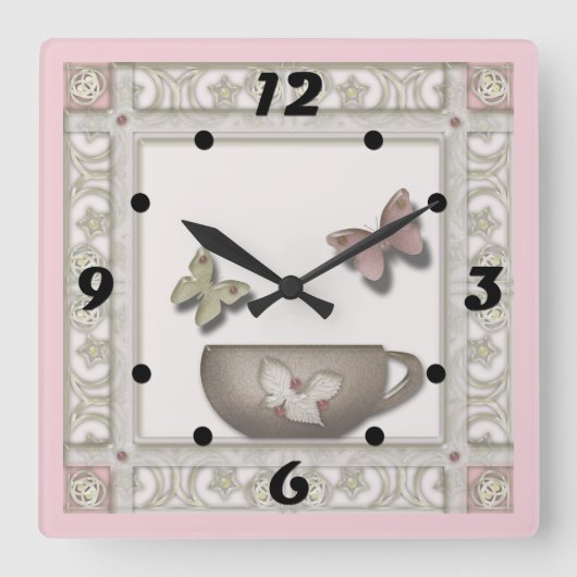 Tile voor de keuken. vierkante klok (Voorkant)