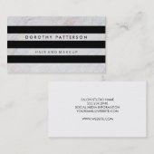 Tile White Pattern / Black Stripes Modern Visitekaartje (Voorkant / Achterkant)