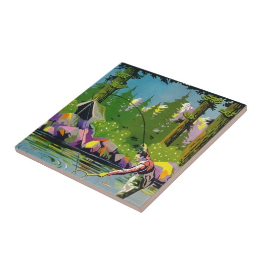 Tile  Woodland Camp Mtn Fly Fishing Tegeltje (Zijkant)