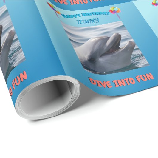 Tiled Dolphin Birthday Cadeaupapier (Rol Hoek)