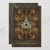Tiled Fractal Pentacle Large Invitation Kaart (Voorkant / Achterkant)
