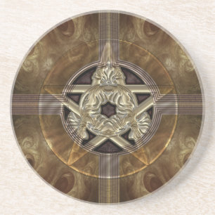 Tiled Fractal Pentacle Sandstone Onderzetter
