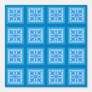 TIled gebladerte in blauw en groen Behang