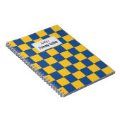 Tiled geweven blauw en geel notitieboek (Rechterzijde)