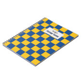 Tiled geweven blauw en geel notitieboek (Linkerzijde)