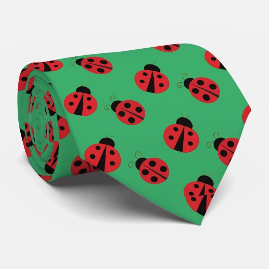 Tiled Ladybugs Design Necktie Stropdas (Opgerold)