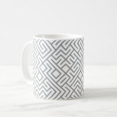 Tiled Lines Generatief (Grijze Lijn) Uniek Koffiemok (Voorkant links)