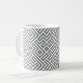 Tiled Lines Generatief (Grijze Vulling) Uniek Koffiemok (Voorkant links)