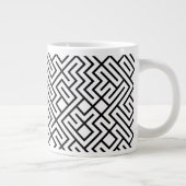 Tiled Lines Generatief (Zwarte Lijn) Uniek Grote Koffiekop (Rechts)