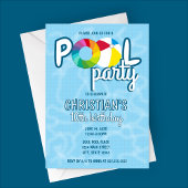 Tiled Pool Party Verjaardag Uitnodiging