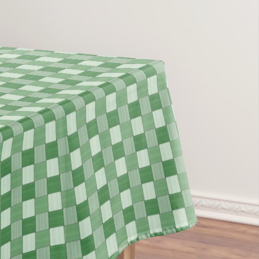 Tiled Spring Green Woven Pattern Tafelkleed (Voorbeeld)