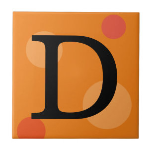 TILEN VOOR ORANJE MONOGRAM EN POLKA-DOTS TEGELTJE
