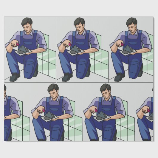 Tiler op het werk cadeaupapier (Vlak)