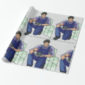 Tiler op het werk cadeaupapier (Uitgerold)