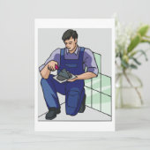 Tiler op het werk kaart (Staand voorkant)