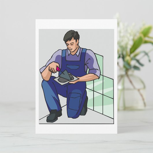 Tiler op het werk kaart