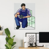 Tiler op het werk poster (Thuiskantoor)