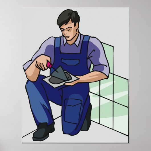 Tiler op het werk poster (Voorkant)