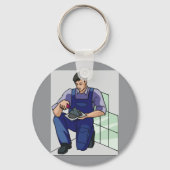 Tiler op het werk sleutelhanger (Voorkant)
