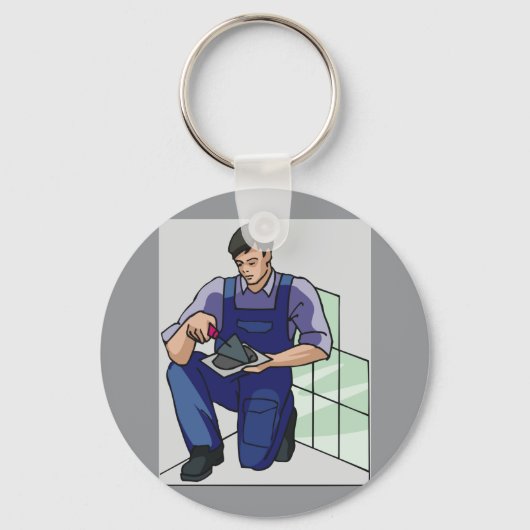 Tiler op het werk sleutelhanger (Voorkant)