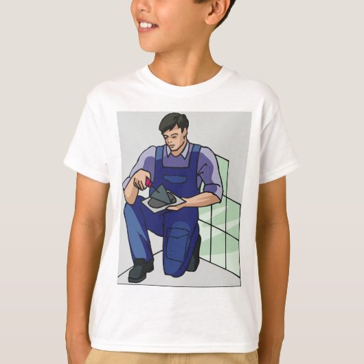 Tiler op het werk t-shirt (Voorkant)