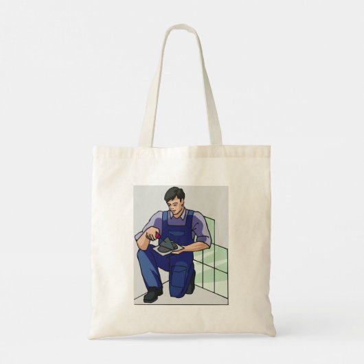 Tiler op het werk tote bag (Achterkant)