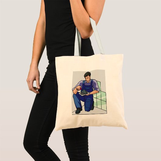 Tiler op het werk tote bag