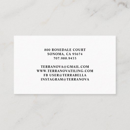 Tiler Tiling geometric Pattern Square Business Ca Visitekaartje (Achterkant)