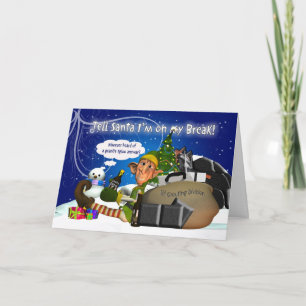 Tilers Kerst Kaart met Elf het bewerken van een gr