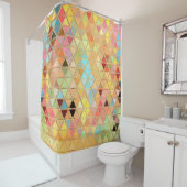 Tiles Glas in lood Boho Douchegordijn (In situ)