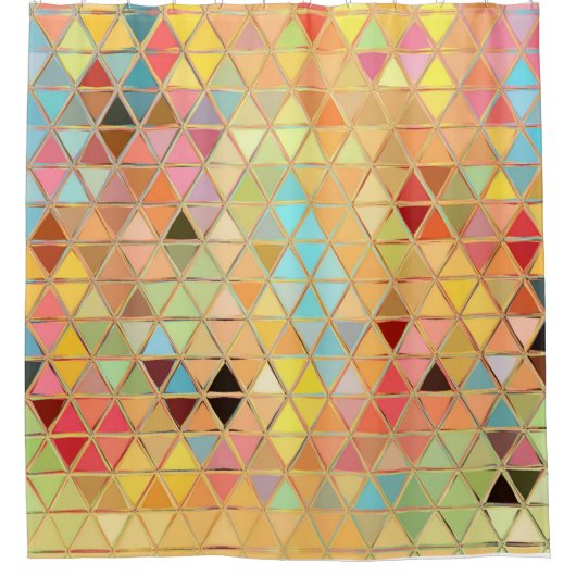 Tiles Glas in lood Boho Douchegordijn (Voorkant)