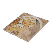 Tiles - Mucha Flowers Lady Art Nouveau Tegeltje (Zijkant)