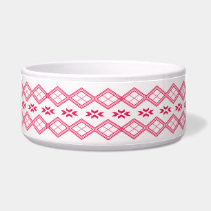 Tilet-patroon Roze geometrisch ontwerp Voerbakje