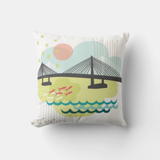 Tilikum Crossing Pillow Portland Oregon Kussen (Voorkant)