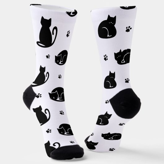 Tiling Cats Pattern Crew Socks – Adorable cats Sokken (Gebogen)