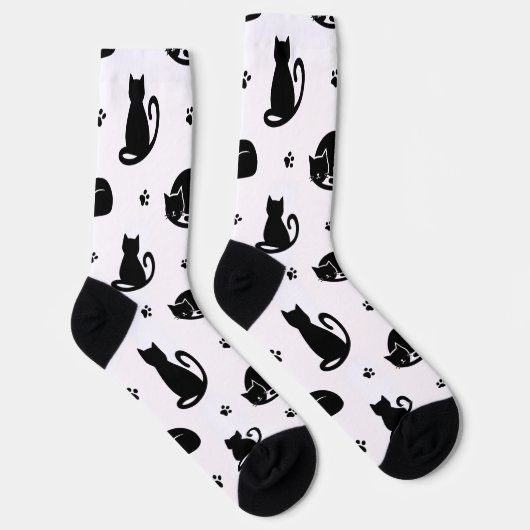 Tiling Cats Pattern Crew Socks – Adorable cats Sokken (Rechts)