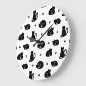 Tiling Cats Pattern Wall Clock – For cat lovers Grote Klok (Hoek)