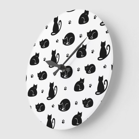 Tiling Cats Pattern Wall Clock – For cat lovers Grote Klok (Hoek)