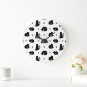 Tiling Cats Pattern Wall Clock – For cat lovers Grote Klok (Huis)