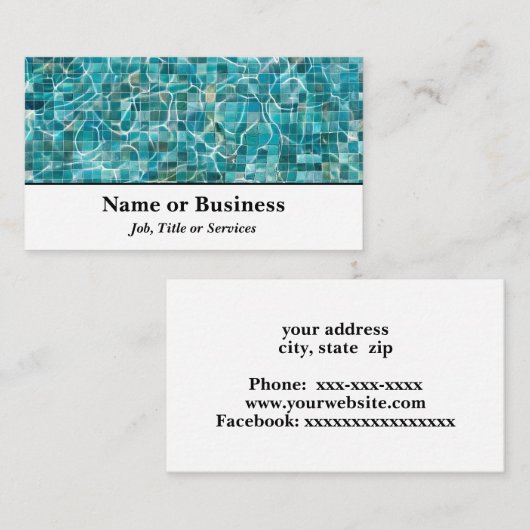 Tiling in een zwembad visitekaartje (Voorkant / Achterkant)