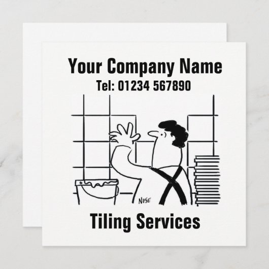 Tiling Services Cartoon Kaart (Voorkant / Achterkant)