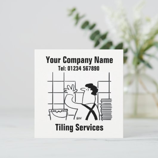 Tiling Services Cartoon Kaart (Staand voorkant)