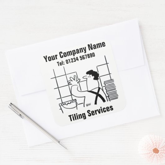 Tiling Services Cartoon Stickers (Envelop)