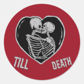 Till Deah Emo Gothic Vlanetine's Day Ronde Sticker (Voorkant)