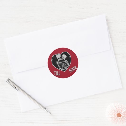 Till Deah Emo Gothic Vlanetine's Day Ronde Sticker (Envelop)