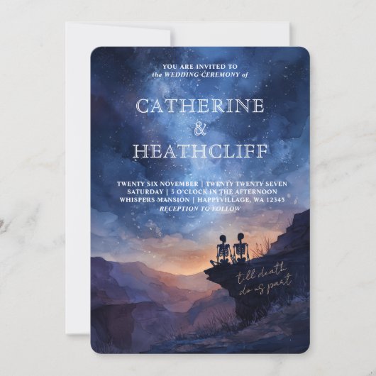 Till Death and End of Time Wedding Invitation Kaart (Voorkant)