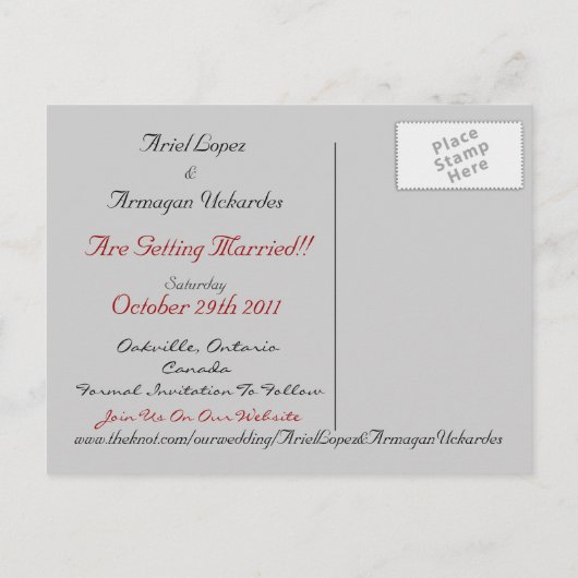 Till Death beroemd gemaakt door Save the Date door Aankondigingskaart (Achterkant)