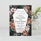 Till Death Bloemen Foto Halloween gothic Wedding Kaart (Staand voorkant)