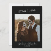 Till Death Bloemen Foto Halloween gothic Wedding Kaart (Achterkant)